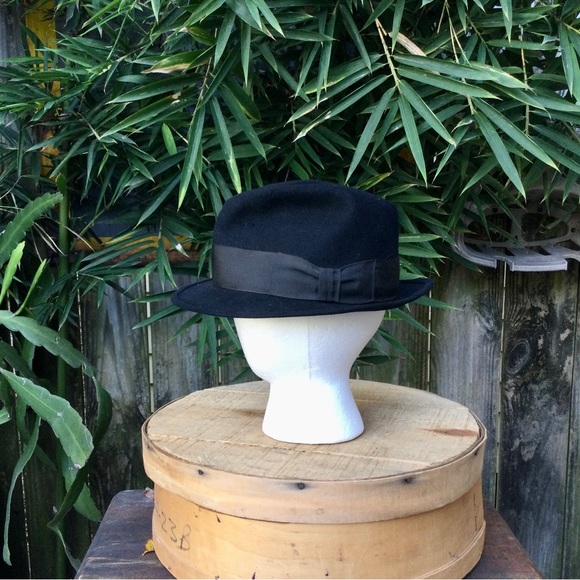 Vintage Stetson Classic Black Felt Fedora